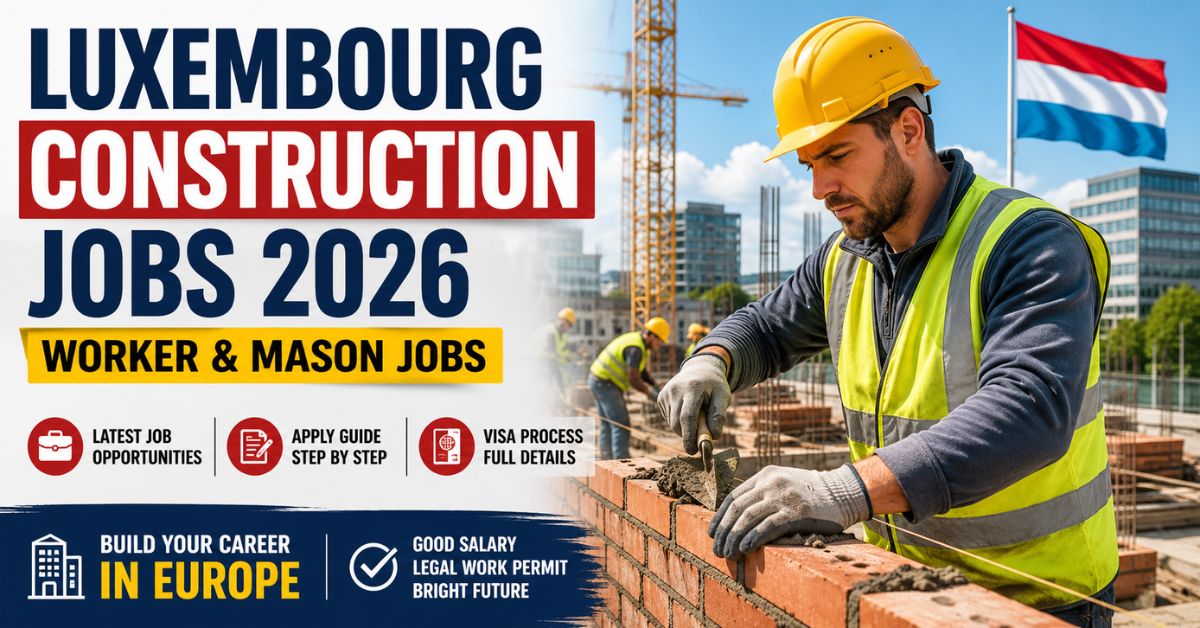 Luxembourg Construction Worker Jobs 2026 Visa Apply Guide