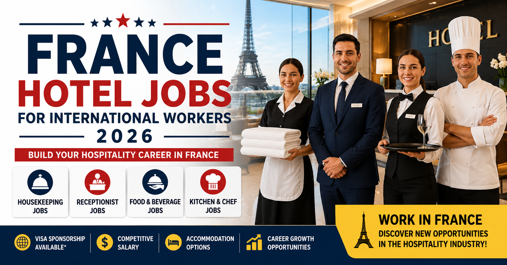 France Hotel Jobs for International Workers 2026 | Visa & Salary Guide