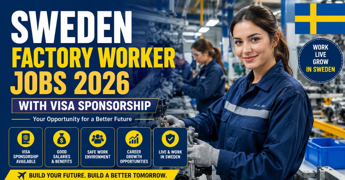 Sweden Factory Worker Jobs with Visa Sponsorship 2026